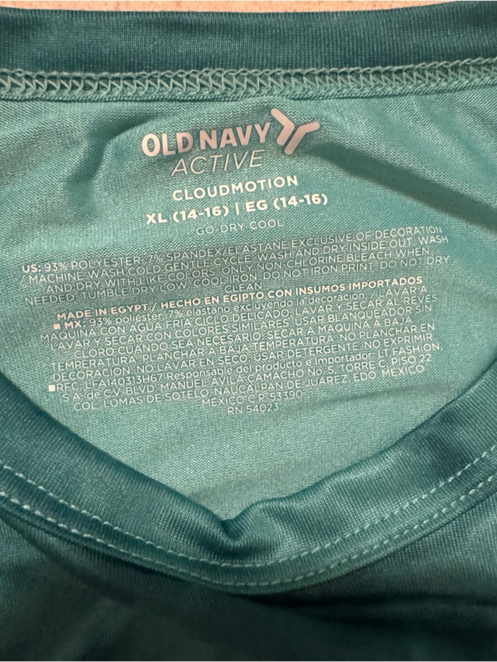 Old Navy Boys XL Long-Sleeve Tee with Gold Script Teal Tie-Dye Soccer Athletic - Picture 8 of 17